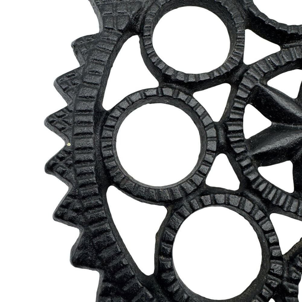Cast Iron Trivet JZH 1948 Mt Vernon VA Cooking Decor Vintage Black Retro Kitchen - Picture 5 of 8